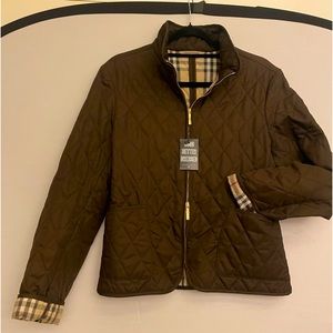 Burberry diamond quilted front zip jacket. Perfect condition.